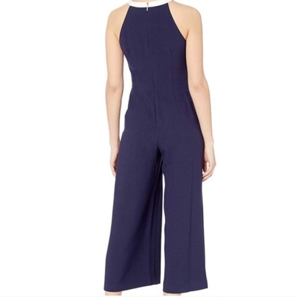 Karl Lagerfeld Paris Navy Blue Sleeveless Jumpsuit Women's Size 6 - Picture 2 of 12